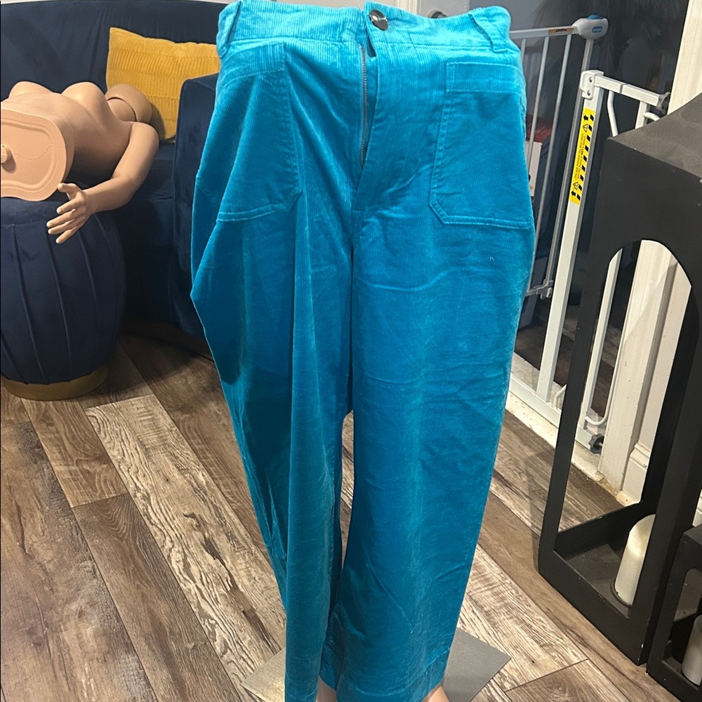 Anthropologie Vibrant Blue Corduroy Pants